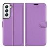 Lacné Kryty | Peňaženkové puzdro Litchi hnedé – Samsung Galaxy S22+ (S22 Plus) | Lacné Kryty