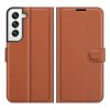 Lacné Kryty | Peňaženkové puzdro Litchi červené – Samsung Galaxy S22+ (S22 Plus) | Lacné Kryty