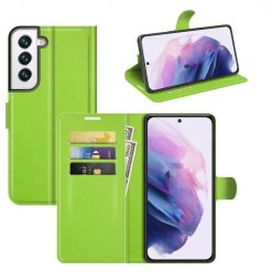Lacné Kryty | Peňaženkové puzdro Litchi limetkové – Samsung Galaxy S22+ (S22 Plus) | Lacné Kryty