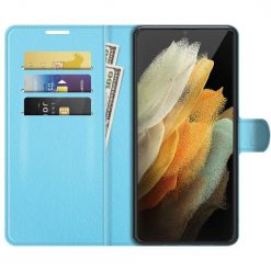 Peňaženkové puzdro Litchi modré – Samsung Galaxy S22 Ultra | Lacné Kryty Lacné Kryty | Peňaženkové puzdro Litchi modré – Samsung Galaxy S22 Ultra | Lacné Kryty