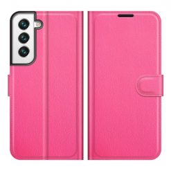 Lacné Kryty | Peňaženkové puzdro Embossing Pattern Štvorlístok ružové – Samsung Galaxy S22+ (S22 Plus)