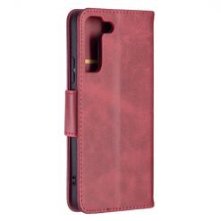 Lacné Kryty | Peňaženkové puzdro Retro Lambskin červené – Samsung Galaxy S22+ (S22 Plus) | Lacné Kryty