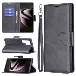 Lacné Kryty | Peňaženkové puzdro Retro Lambskin čierne – Samsung Galaxy S22 Ultra | Lacné Kryty