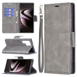 Peňaženkové puzdro Retro Lambskin sivé – Samsung Galaxy S22 Ultra | Lacné Kryty Lacné Kryty | Peňaženkové puzdro Retro Lambskin sivé – Samsung Galaxy S22 Ultra | Lacné Kryty