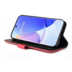 Lacné Kryty | Peňaženkové puzdro Stitching čierno-červené – Huawei Nova 9 / Honor 50 | Lacné Kryty