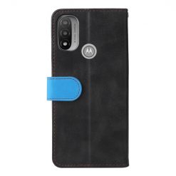 Lacné Kryty | Peňaženkové puzdro Stitching čierno-modré – Motorola Moto E20 / E30 / E40 | Lacné Kryty