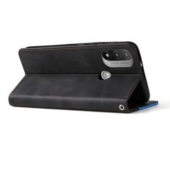 Lacné Kryty | Peňaženkové puzdro Stitching čierno-modré – Motorola Moto E20 / E30 / E40 | Lacné Kryty