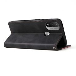 Peňaženkové puzdro Stitching čierno-ružové – Motorola Moto E20 / E30 / E40 | Lacné Kryty Lacné Kryty | Peňaženkové puzdro Stitching čierno-ružové – Motorola Moto E20 / E30 / E40 | Lacné Kryty