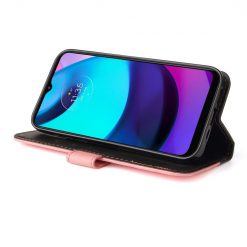 Peňaženkové puzdro Stitching čierno-ružové – Motorola Moto E20 / E30 / E40 | Lacné Kryty Lacné Kryty | Peňaženkové puzdro Stitching čierno-ružové – Motorola Moto E20 / E30 / E40 | Lacné Kryty