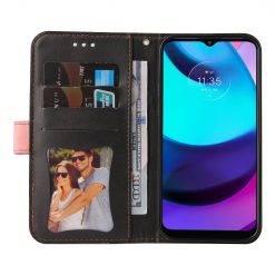 Peňaženkové puzdro Stitching čierno-ružové – Motorola Moto E20 / E30 / E40 | Lacné Kryty Lacné Kryty | Peňaženkové puzdro Stitching čierno-ružové – Motorola Moto E20 / E30 / E40 | Lacné Kryty