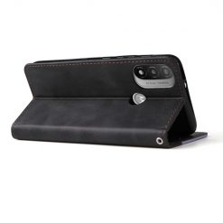 Peňaženkové puzdro Stitching čierno-sivé – Motorola Moto E20 / E30 / E40 | Lacné Kryty Lacné Kryty | Peňaženkové puzdro Stitching čierno-sivé – Motorola Moto E20 / E30 / E40 | Lacné Kryty