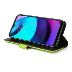 Lacné Kryty | Peňaženkové puzdro Stitching čierno-zelené – Motorola Moto E20 / E30 / E40 | Lacné Kryty