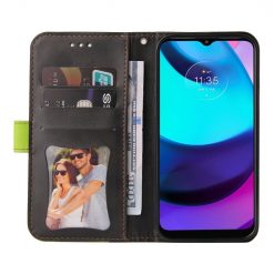 Lacné Kryty | Peňaženkové puzdro Stitching čierno-zelené – Motorola Moto E20 / E30 / E40 | Lacné Kryty
