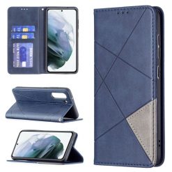 Lacné Kryty | Knižkové puzdro Rhombus modré – Samsung Galaxy S21 FE | Lacné Kryty