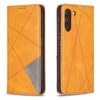 Knižkové puzdro Rhombus hnedé – Samsung Galaxy S21 FE | Lacné Kryty Lacné Kryty | Knižkové puzdro Rhombus hnedé – Samsung Galaxy S21 FE | Lacné Kryty