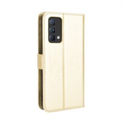 Lacné Kryty | Knižkové puzdro Shockproof Horse Texture zlaté – Realme GT Master | Lacné Kryty