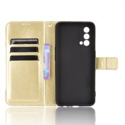 Lacné Kryty | Knižkové puzdro Shockproof Horse Texture zlaté – Realme GT Master | Lacné Kryty