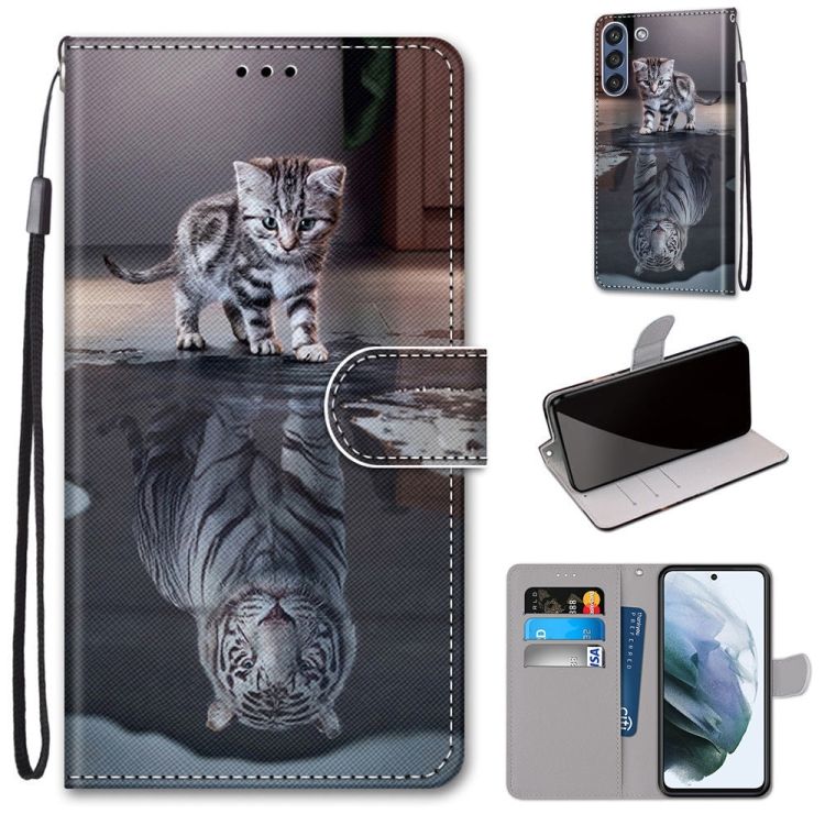 Knižkové puzdro Trendy Cross case Malý tiger – Samsung Galaxy S21 FE