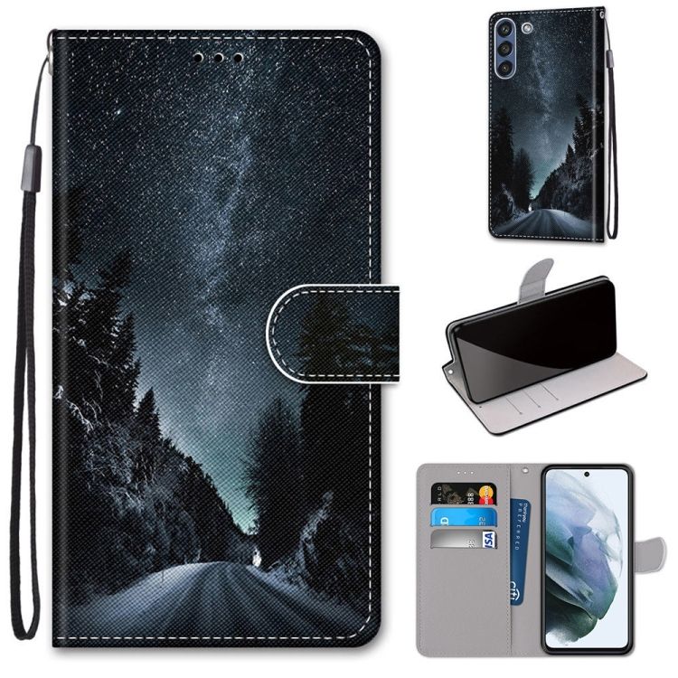 Knižkové puzdro Trendy Cross case Nočná obloha – Samsung Galaxy S21 FE