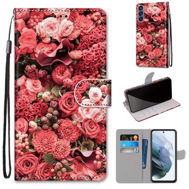 Knižkové puzdro Trendy Cross case Ružová záhrada – Samsung Galaxy S21 FE