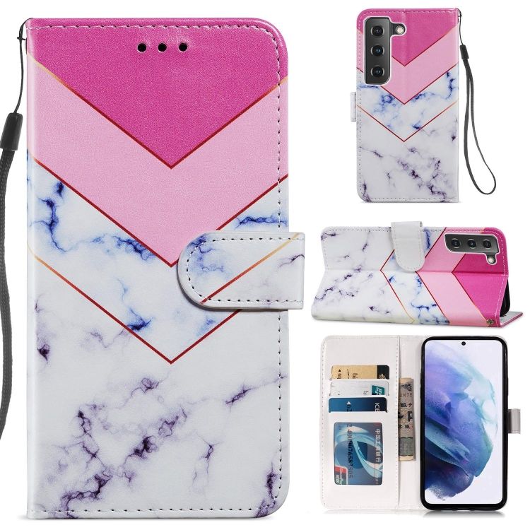Knižkové puzdro Trendy Cross case Ružový mramor – Samsung Galaxy S21 FE