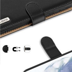 Kožené peňaženkové puzdro Dux Ducis Hivo čierne – Samsung Galaxy S21 FE | Lacné Kryty Lacné Kryty | Kožené peňaženkové puzdro Dux Ducis Hivo čierne – Samsung Galaxy S21 FE | Lacné Kryty