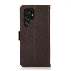 Lacné Kryty | Kožené puzdro Khazneh leather case hnedé – Samsung Galaxy S22 Ultra | Lacné Kryty