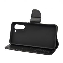 Peňaženkové puzdro Embossing Pattern Motýľ a kvet čierne – Samsung Galaxy S21 FE | Lacné Kryty Lacné Kryty | Peňaženkové puzdro Embossing Pattern Motýľ a kvet čierne – Samsung Galaxy S21 FE | Lacné Kryty