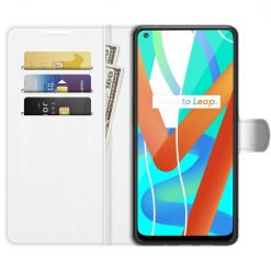 Peňaženkové puzdro Litchi biele – Realme 8 5G | Lacné Kryty Lacné Kryty | Peňaženkové puzdro Litchi biele – Realme 8 5G | Lacné Kryty
