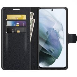 Peňaženkové puzdro Litchi čierne – Samsung Galaxy S21 FE | Lacné Kryty Lacné Kryty | Peňaženkové puzdro Litchi čierne – Samsung Galaxy S21 FE | Lacné Kryty