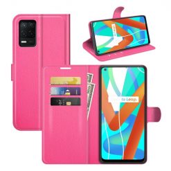Peňaženkové puzdro Litchi ružové – Realme 8 5G | Lacné Kryty Lacné Kryty | Peňaženkové puzdro Litchi ružové – Realme 8 5G | Lacné Kryty