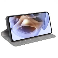 Lacné Kryty | Peňaženkové puzdro Posh magnetic case sivé – Motorola Moto G31 / G41 | Lacné Kryty