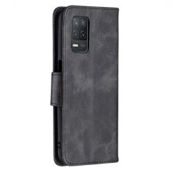 Lacné Kryty | Peňaženkové puzdro Retro Lambskin čierne – Realme 8 5G | Lacné Kryty