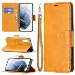 Lacné Kryty | Peňaženkové puzdro Retro Lambskin žlté – Samsung Galaxy S21 FE | Lacné Kryty