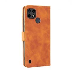 Lacné Kryty | Peňaženkové puzdro Solid hnedé – Realme C21Y | Lacné Kryty