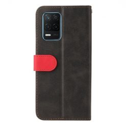 Lacné Kryty | Peňaženkové puzdro Stitching čierno-červené – Realme 8 5G | Lacné Kryty