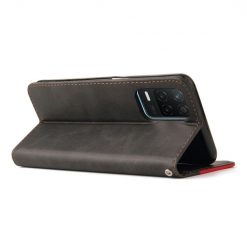 Lacné Kryty | Peňaženkové puzdro Stitching čierno-červené – Realme 8 5G | Lacné Kryty