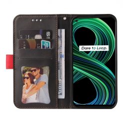 Lacné Kryty | Peňaženkové puzdro Stitching čierno-červené – Realme 8 5G | Lacné Kryty