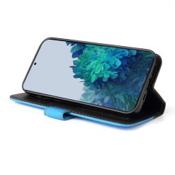 Peňaženkové puzdro Stitching čierno-modré – Samsung Galaxy S21 FE | Lacné Kryty Lacné Kryty | Peňaženkové puzdro Stitching čierno-modré – Samsung Galaxy S21 FE | Lacné Kryty