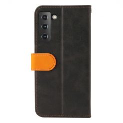 Peňaženkové puzdro Stitching čierno-oranžové – Samsung Galaxy S21 FE | Lacné Kryty Lacné Kryty | Peňaženkové puzdro Stitching čierno-oranžové – Samsung Galaxy S21 FE | Lacné Kryty