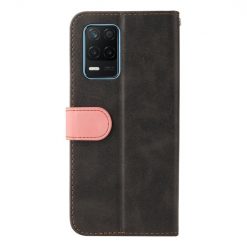 Lacné Kryty | Peňaženkové puzdro Stitching čierno-ružové – Realme 8 5G | Lacné Kryty