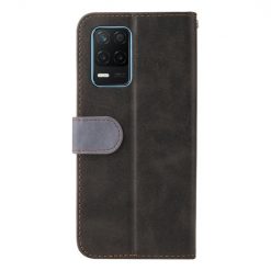 Lacné Kryty | Peňaženkové puzdro Stitching čierno-sivé – Realme 8 5G | Lacné Kryty