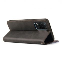 Lacné Kryty | Peňaženkové puzdro Stitching čierno-sivé – Realme 8 5G | Lacné Kryty