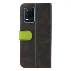 Peňaženkové puzdro Stitching čierno-zelené – Realme 8 5G | Lacné Kryty Lacné Kryty | Peňaženkové puzdro Stitching čierno-zelené – Realme 8 5G | Lacné Kryty