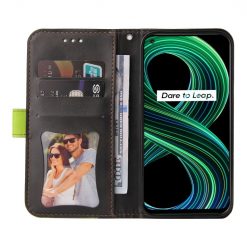 Peňaženkové puzdro Stitching čierno-zelené – Realme 8 5G | Lacné Kryty Lacné Kryty | Peňaženkové puzdro Stitching čierno-zelené – Realme 8 5G | Lacné Kryty