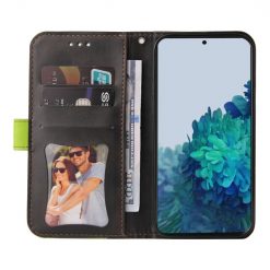 Lacné Kryty | Peňaženkové puzdro Stitching čierno-zelené – Samsung Galaxy S21 FE | Lacné Kryty
