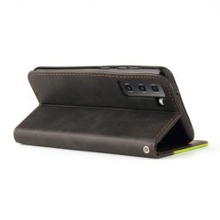 Lacné Kryty | Peňaženkové puzdro Stitching čierno-zelené – Samsung Galaxy S21 FE | Lacné Kryty