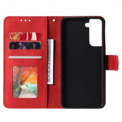 Lacné Kryty | Peňaženkové puzdro Stitchy Book Case červené – Samsung Galaxy S21 FE | Lacné Kryty