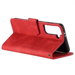 Lacné Kryty | Peňaženkové puzdro Stitchy Book Case červené – Samsung Galaxy S21 FE | Lacné Kryty