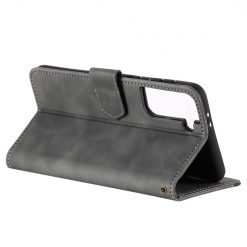 Lacné Kryty | Peňaženkové puzdro Stitchy Book Case sivé – Samsung Galaxy S21 FE | Lacné Kryty